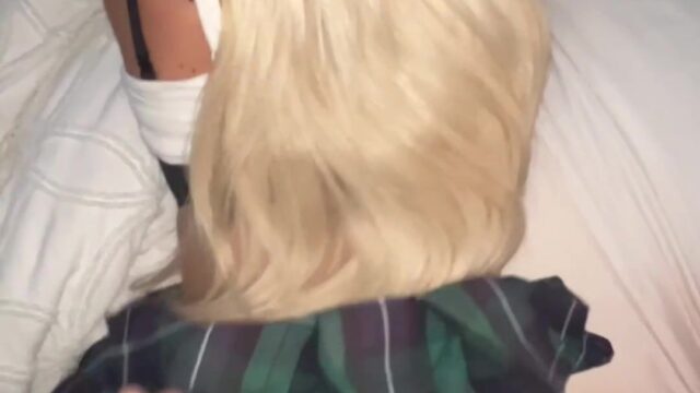 Hot blonde fucks after school