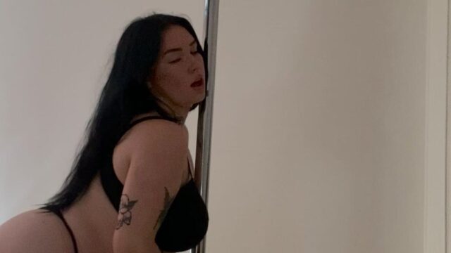 curvy british babe pole dancing and joi