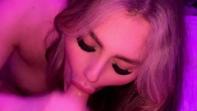 British Babe Marnie Khan Taking Cumshot From Lad In Her Mouth