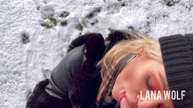 Lana Wolf Leather clad MILF takes cock in woods public sex